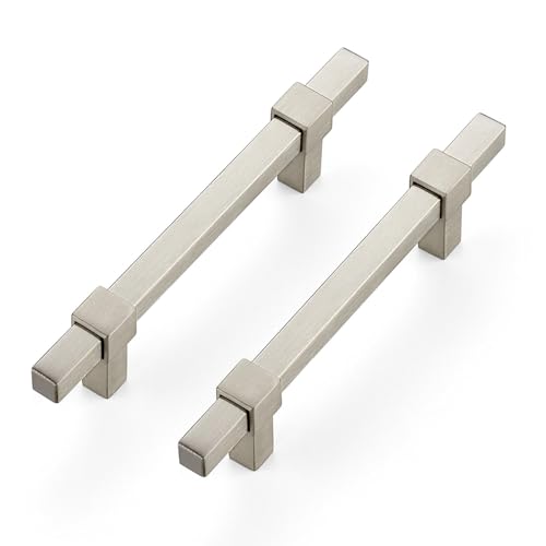 15 Pack Brushed Nickel Cabinet Handles, 3-3/4" Hole Center Drawer Pulls - color: Brushed Nickel, size: 3-3/4 Inch Hole Center