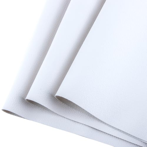 HGUAN Marine Vinyl Upholstery Faux Leather Sheets Fabric 54" X 36" Suitable for Furniture Sewing,Sofa Handmade DIY Projects (White, 1 Yard) - color: White, size: 1 YARD
