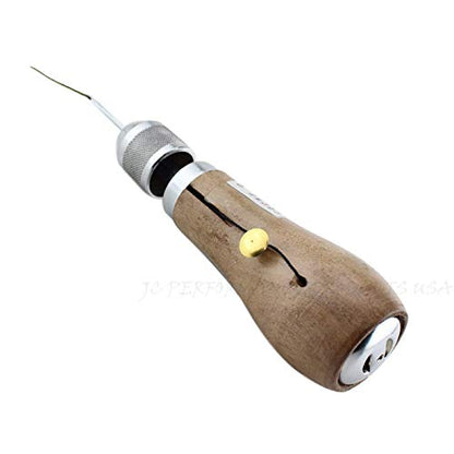 JC Performance Leather Sewing Awl Quick Stitch Repair Tool Set Heavy Duty Thread (with Awl, Black) - color: Black, size: With Stab Tool