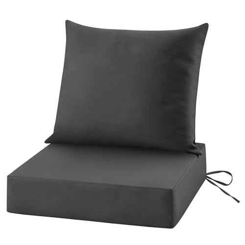 Ourdoor Deep-Seat Cushion Set, 24*24*5.75inch, DarkGrey, Set of 1 - color: Dark Grey
