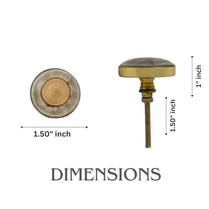 Perilla Home Set of 6 Acrylic Door Knobs - Decorative Round Door Knobs Irish Handle Elegant Addition for Cupboard Drawer Dresser Bedroom Kitchen Cabinet Wardrobe (1.5" Diameter) Brown and Off White - style: Brown and Off-White-2