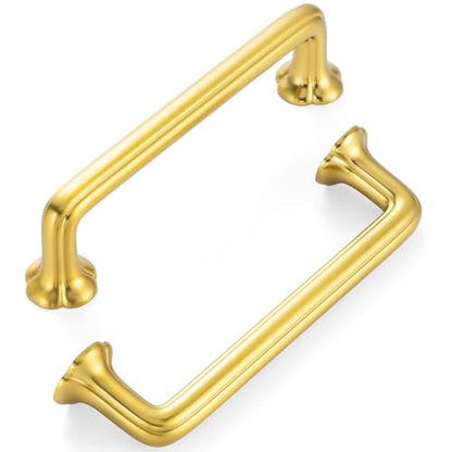3-3/4 Inch Brushed Gold Cabinet Pulls Drawer Handles 10 Pack P2502 - color: Brushed Gold, size: 3-3/4 Inch Hole Centers