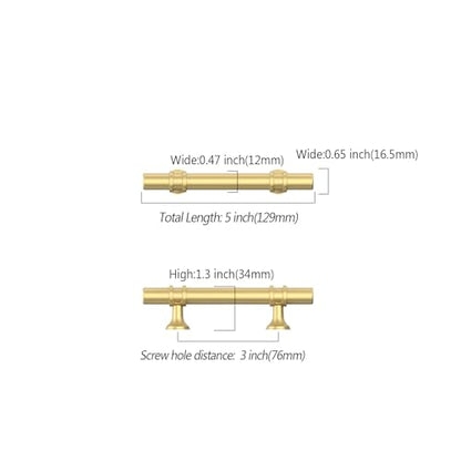 Asidrama 10 Pack 3 Inch(76mm) Brushed Gold Kitchen Cabinet Handles, Cabinet Pulls Kitchen Cabinet Hardware Cupboard Handles Drawer Pulls - color: Brushed Gold, size: 3" Hole Center, style: 10 Pack