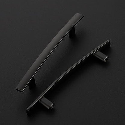 30 Pack Black Cabinet Handles, 4" Hole Center Curved Cabinet Pulls - color: Black, size: 4" Hole Center