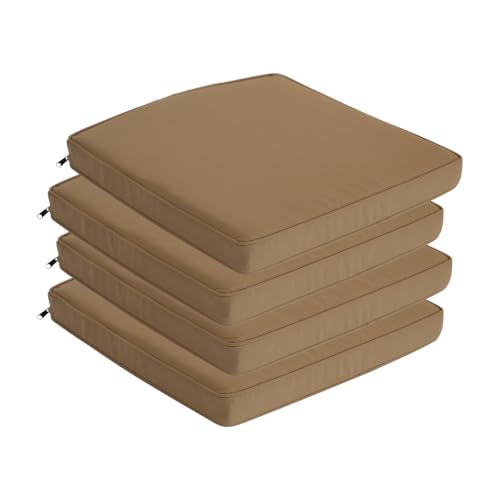 Goodgoods 20x20 Patio Chair Cushions Set of 4, 35D Foam, Brown - color: Brown, size: 20"x20" 4pcs