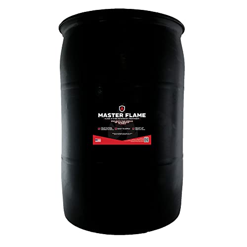 Master Flame Class A Fire Retardant Spray for Wood, Fabric, Cotton & More - Non-Toxic Flame Retardant Coating - Meets NFPA 701 & ASTM E84 - Made in USA - Easy to Apply and Dries Clear - 55 Gallon Drum - style: 55 Gallon Drum