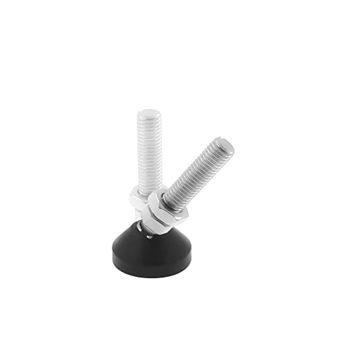 4 PC Screw On Heavy Duty Leveling Feet M8 Threaded, Adjustable Furniture Levelers, Anti Skid Rubber Swivel Levelers for Desk Chair Cabinet Dresser Bench Workbench Machine Leg (D40xM10x50) - size: ['D40xM10x50mm']