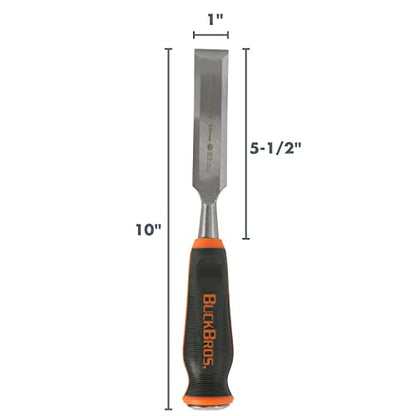 Buck Bros. 74716 Comfort Grip Wood Chisel – 1" (25MM), Carpentry Chisel, Beveled Edge - style: 1 Inch
