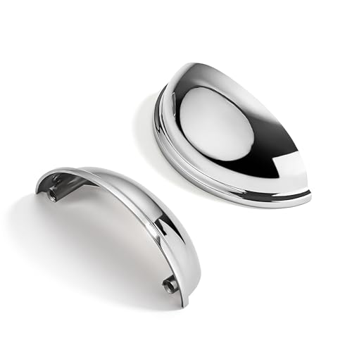 10 Pack 2-1/2" Drawer Pulls Polished Chrome Cabinet Cup Pulls Kitchen Hardware Cabinet Handles Drawer Handles Knobs 2-1/2 inch (64mm) Center to Center - color: Polished Chrome, size: 2-1/2 inch Hole Center, style: 10 Pack