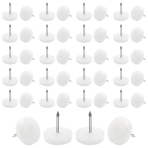 Nail on Furniture Glides, White, 19mm/3/4, 100 Pcs