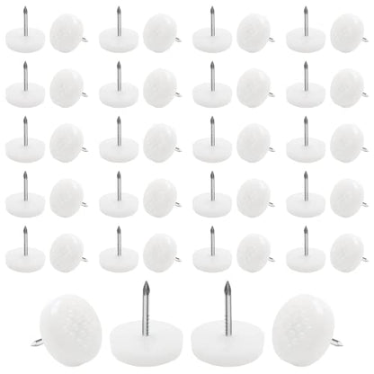 Nail on Furniture Glides, White, 19mm/3/4, 100 Pcs