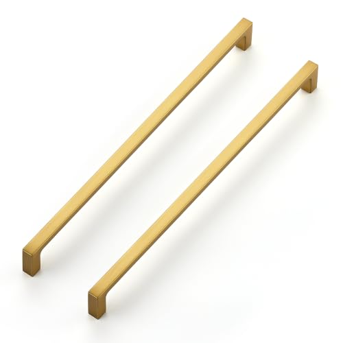 Ravinte Brushed Brass Solid Pulls Cabinet Handles 11-5/16 Inch 5 Pack - size: 11-5/16 Inch Hole Center