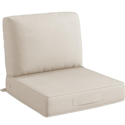 Codi Outdoor Chair Cushions, 24x24 Deep Seat Replacement Set, Beige - color: Beige, size: 24x24"