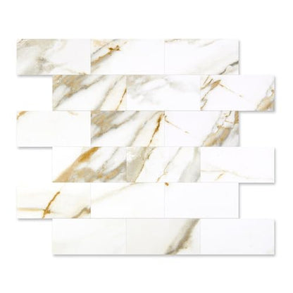 2026 New Upgrade Peel and Stick Backsplash Tile, Peel and Stick 11.34" X 11.57" Wall Tile for Kitchen, Bathroom, Fireplace, Laundry (Cala Golden, 10 Packs) - color: Cala Golden