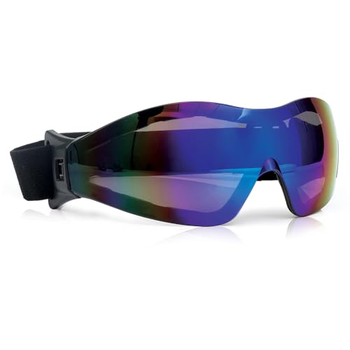 BISON LIFE Mirage Blue Mirror Lens vented Safety Goggles, ANSI Z87.1, 1Pack - color: Blue Mirror