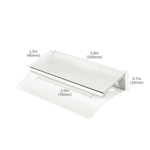 khtumeware 2 Pack 3 inch(76mm) Hole Center Vibrant Polished Nickel Finger Edge Pull Solid Zinc Drawer Pull Hidden Edge Treatment Hardware Finger Pull Kitchen Drawer Hardware - color: Polished Nickel, size: 3inch(76mm) hole center
