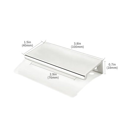 khtumeware 2 Pack 3 inch(76mm) Hole Center Vibrant Polished Nickel Finger Edge Pull Solid Zinc Drawer Pull Hidden Edge Treatment Hardware Finger Pull Kitchen Drawer Hardware - color: Polished Nickel, size: 3inch(76mm) hole center