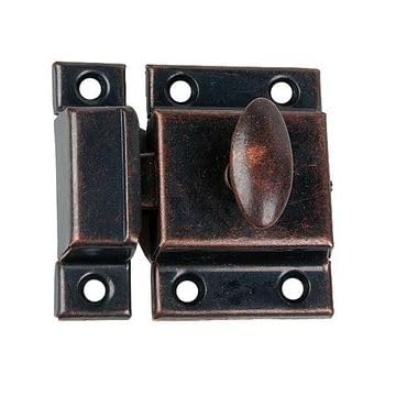 Van Dyke's Restorers Classic Stamped Steel Cabinet Latch Lock, 2 1/8" x 2 5/16", Antique Copper - color: Antique Copper