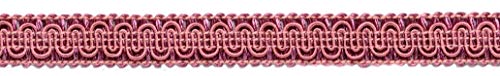 DÉCOPRO 5/8" (1.5cm) Basic Solid Collection Scroll Gimp Braid Trim # 0058SG Dusty Rose Pink #K13 (Light Rose Pink) 12 Yard Value Pack (36 ft/11m)