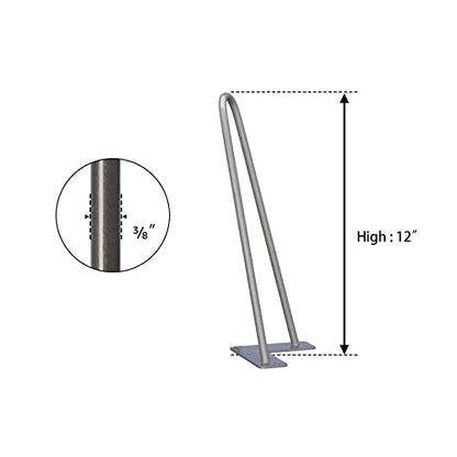 SMARTSTANDARD 12 Inch Heavy Duty Hairpin Furniture Legs, Gray 4PCS - color: Grey, size: 12 Inch