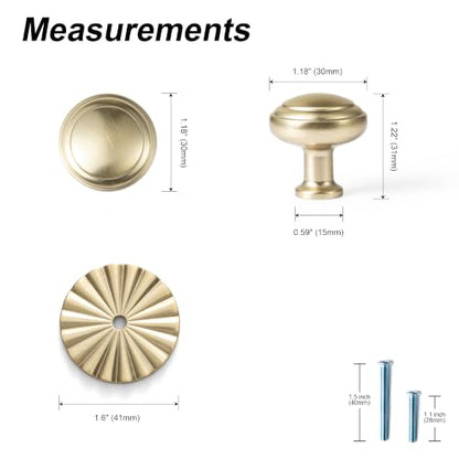 6Pack Champagne Bronze Cabinet Knobs with Backplate Drawer knobs - color: Champagne Bronze, style: Daisy