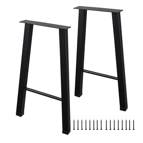 ALLCOS 22 Inch Metal Coffee Table Legs Bench Legs Heavy Duty Table Legs DIY Project for Coffee Table, Workbench, Black, Set of 2 - size: 22 Inch