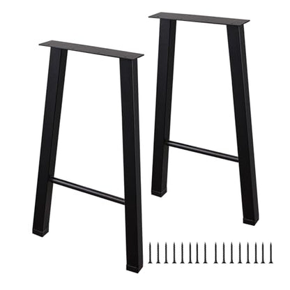 ALLCOS 22 Inch Metal Coffee Table Legs Bench Legs Heavy Duty Table Legs DIY Project for Coffee Table, Workbench, Black, Set of 2 - size: 22 Inch
