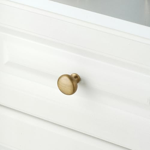 2 Pack Solid Brass Cabinet Knobs, Simple Drawer Knobs, Antique Brass Cabinet Knobs for Kitchen, Bathroom, and Furniture - size: Knob-G