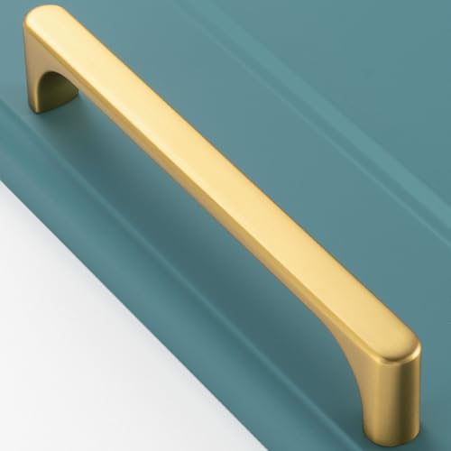 5 Inch Brushed Gold Cabinet Pulls Kitchen Handles 10 Pack 3126 - color: Brushed Gold, size: 5 In Hole Distance