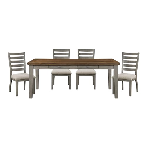 Dining Table Set with Chairs, Kitchen Dining Room Tables Chair,A151 - color: A9, Gray Wood