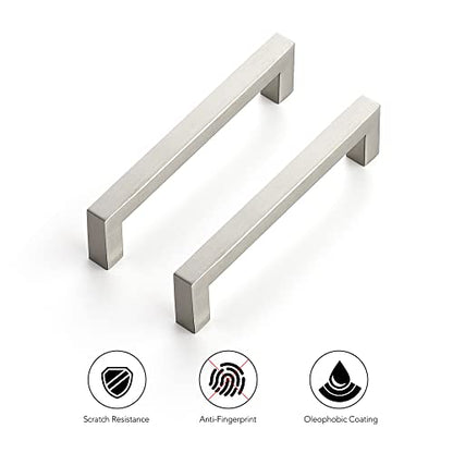 Ravinte Brushed Nickel Square Cabinet Handles Drawer Pulls,5 Inch,5 Pack - color: Brushed Nickel