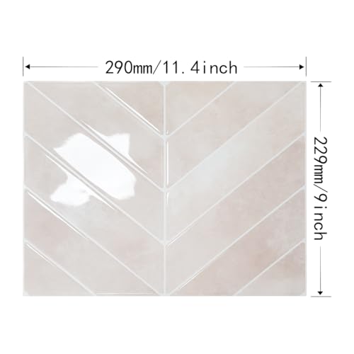 Alwayspon 10 Sheets 10"x10" Pink 3D Vinyl Backsplash Tiles, Self-Adhesive Peel and Stick Wall Tile Stickers Stick on Subway Tiles for Kitchen Bathroom Wall, 0274 - color: Pink
