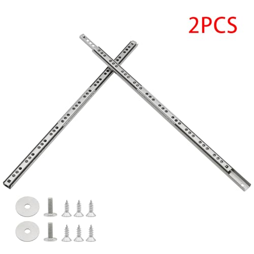 2Pcs 374mm/14.72" Silver Stainless Steel Drawer Slides (1 Pair) - size: 374mm/14.72"
