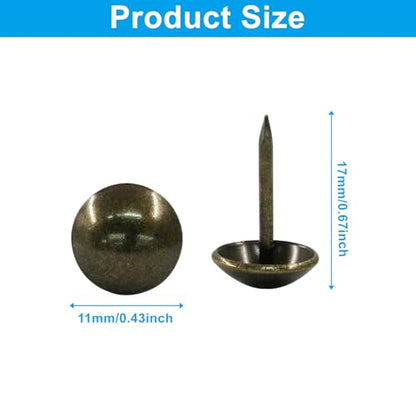 100Pcs 7/16 Inch Upholstery Tacks, Antique Brass - color: Bronze