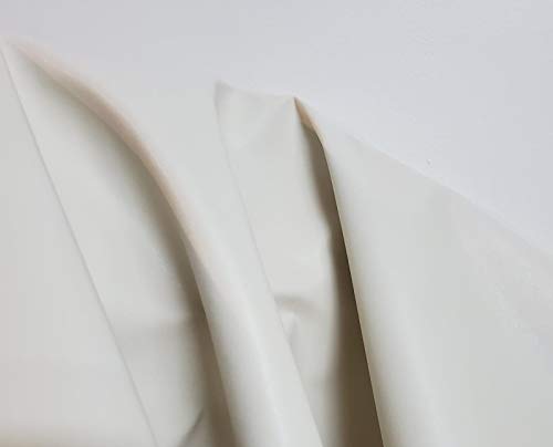 NAT Leathers | White Vegan Faux Leather Synthetic Pleather 0.9 mm 1/2 Yard 18-20 inch Wide x 54 inch Length Soft Smooth Upholstery Half Yard (18" x 54") (White) - color: Ivory