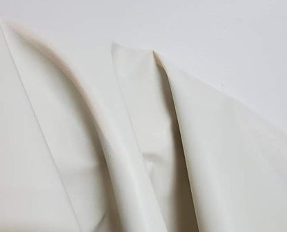 NAT Leathers | White Vegan Faux Leather Synthetic Pleather 0.9 mm 1/2 Yard 18-20 inch Wide x 54 inch Length Soft Smooth Upholstery Half Yard (18" x 54") (White) - color: Ivory