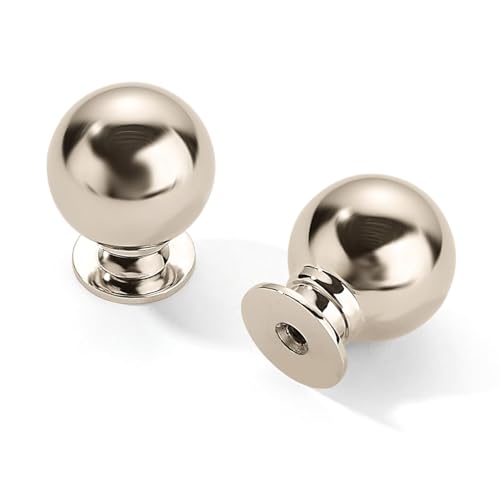 10 Pack 1-1/4 Inch Solid Polished Nickel Cabinet Knobs Large Heavy Duty Drawer Knobs Kitchen Cabinet Hardware Vintage Ball Knobs Pulls for Drawers. - color: Polished Nickel, size: 1-1/4 Inch