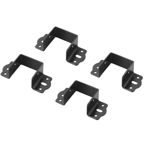 TopHomer 4 Pcs Heavy Duty Bed Rail Fittings Cold Rolled Steel U-Shape Bed Supporters Hardware Thickening Bed Frame Bracket for Headboards, Footboards, Bed Frames(35mm/1.38in) - size: 35mm/1.38in