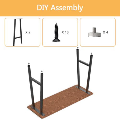 Metal Furniture Legs H-Shape,Black Set of 2, 40H x 20W - size: 40 IN