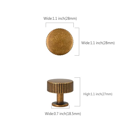 Asidrama 10 Pack Antique Brass Kitchen Cabinet Knobs - color: Antique Brass