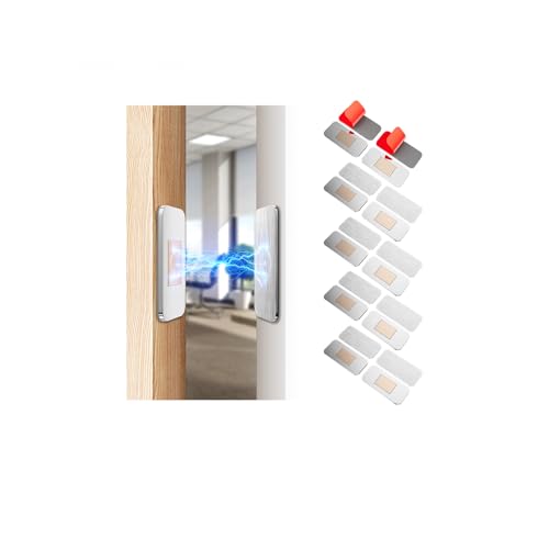 10 Pack Magnetic Cabinet Door Catch, Ultra Thin Cabinet Door Magnets, Adhesive Drawer Magnets to Stay Closed, Stainless Steel Cabinet Latch Easy to Install with Double Sided Tape, Thickness 0.08in - size: 10 Pack - Silver