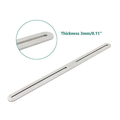4 PCS Flat Straight Brace Brackets Mending Plates Repair Fixing Bracket with Slot, ULIFESTAR Heavy Duty Thicken SUS Corner Brace for Wood,Metal Bracket for Furniture Shelf Bed Table-13.19x0.94x0.12'' - size: Silver 13.19 x 0.94 x 0.12 inches