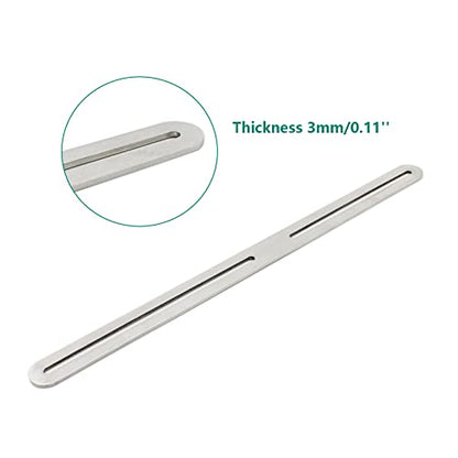 4 PCS Flat Straight Brace Brackets Mending Plates Repair Fixing Bracket with Slot, ULIFESTAR Heavy Duty Thicken SUS Corner Brace for Wood,Metal Bracket for Furniture Shelf Bed Table-13.19x0.94x0.12'' - size: Silver 13.19 x 0.94 x 0.12 inches