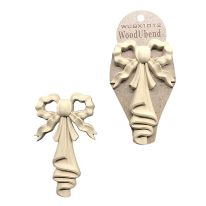 WoodUbend WUBX1012 Pack of 2 Bows - Wood Appliques - Heat Bendable & Flexible Onlays 12.5x8cm - DIY Craft, Furniture & Home Decor - Easy to Apply & Paint - Versatile, Reusable & Durable Decals - size: WUBX1012