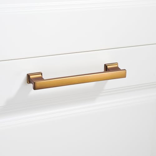 10 Pack 6 Inch Length|5 Inch(128mm) Hole Center Champagne Bronze Kitchen Cabinet Handles, Cabinet Pulls Kitchen Cabinet Hardware, Cupboard Pulls, Drawer Handles - color: Champagne Bronze, size: 5 inch Hole Center(128mm), style: 10 Pack Handle