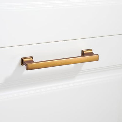 10 Pack 6 Inch Length|5 Inch(128mm) Hole Center Champagne Bronze Kitchen Cabinet Handles, Cabinet Pulls Kitchen Cabinet Hardware, Cupboard Pulls, Drawer Handles - color: Champagne Bronze, size: 5 inch Hole Center(128mm), style: 10 Pack Handle