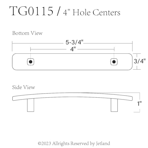 JETLAND Bridged Drawer Cabinet Pulls, 4-Pack Aged Silver 4" Hole Centers, Antique Peony Solid Cast, TG0115OS102 - color: Aged Silver, size: 4 Inch Hole Centers