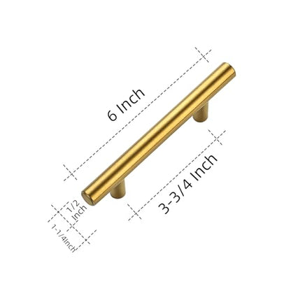 Ravinte Brushed Brass Cabinet Handles Round Drawer Pulls 6 Inch 5 Pack - color: Brushed Brass