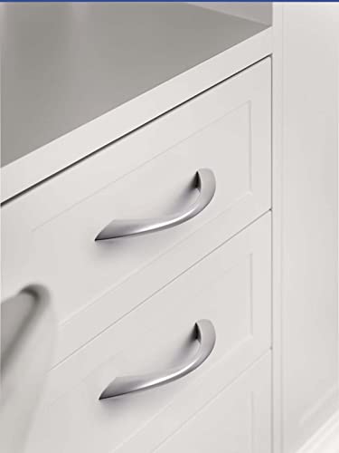 5 Pack Brushed Nickel Cabinet Pulls 3-3/4 Inch Arch Twisted Silver Handles Drawer Kitchen Cupboard Bathroom Dresser Cabinet Hardware Zinc Alloy - color: Brushed Nickel, size: 3.75 inch Hole Centers