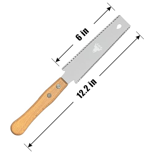 6 Inch Small Japanese Pull Saw Double Edge with Beech Handle